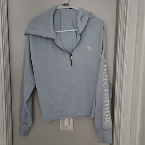 Vintage Abercrombie and Fitch half zip raw hem pull over